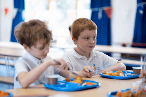 pupils eating apetito food